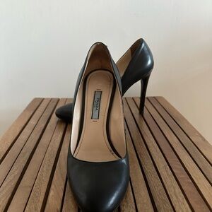 Prada Black Leather Stiletto Heels